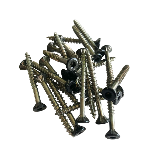 Schraubenset für das Outdoor Fitness Trainingsgestell Modell 3 mit schwarzen Beschlägen.