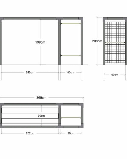 Masse Daylife Trockengestell mit Fitnessmodul und Spalier - Modell 2