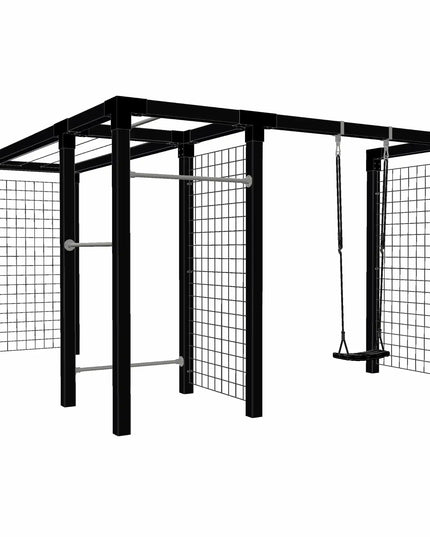 Freigestelltes Daylife Trockengestell mit Fitnessmodul, Schaukel und Spalier - Modell 3