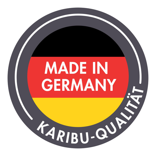 Rundes Qualitätssiegel Made in Germany der Karibu-Qualität