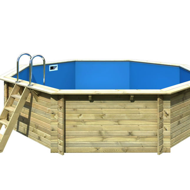 Karibu Pool Modell 3 – Achteckpool mit Einstiegsleiter, freigestellte Produktansicht