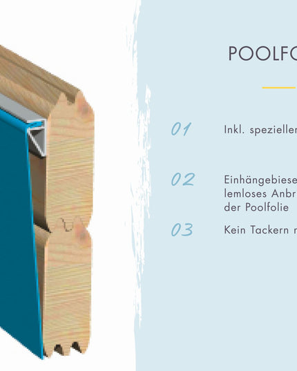Karibu Pool Modell 2 – Detailansicht Eckverbindung der Holzbohlen