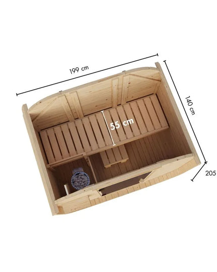 Masse Vogelperspektive Sauna Karibu