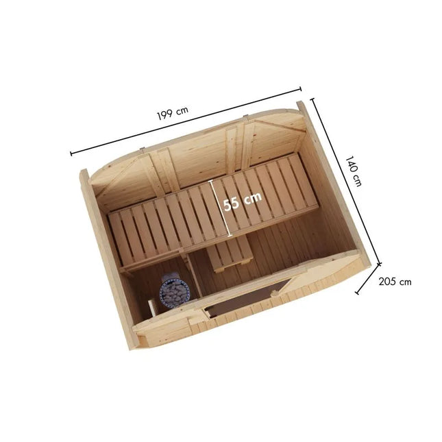 Masse Vogelperspektive Sauna Karibu