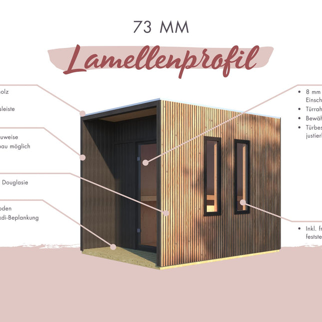 Innenansicht der Karibu Saunahaus Laguna Douglasie