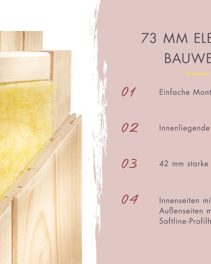 38 mm Wandprofil mit doppelter Nut- und Federverbindung im Detail