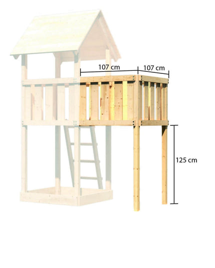 Stelzenhaus Frieda Masse Anbauplattform