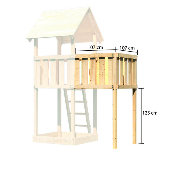 Stelzenhaus Frieda Masse Anbauplattform