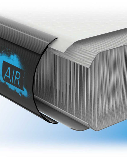 Schnittdarstellung der ACON Airtrack mit schwarzer Außenhülle und vertikaler Innenstruktur.