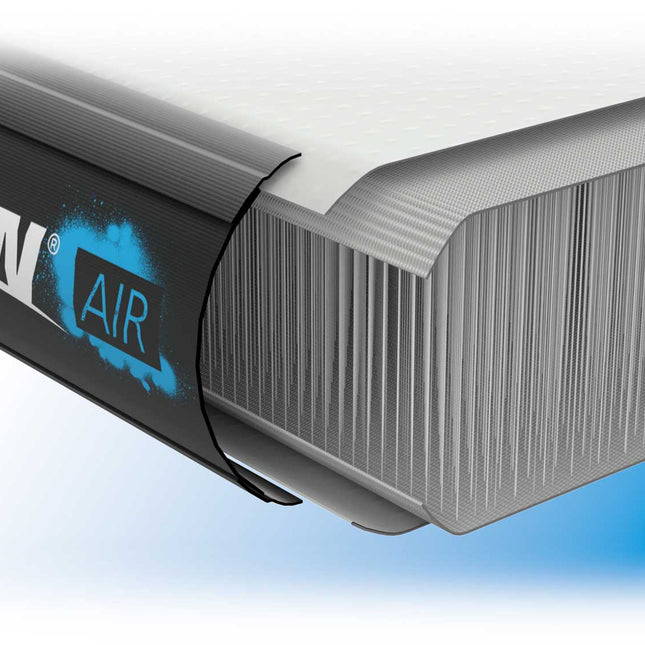 Schnittdarstellung der ACON Airtrack mit schwarzer Außenhülle und vertikaler Innenstruktur.