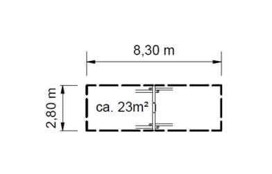 1-Platz Schaukelgestell mit Sitz Skizze Plan