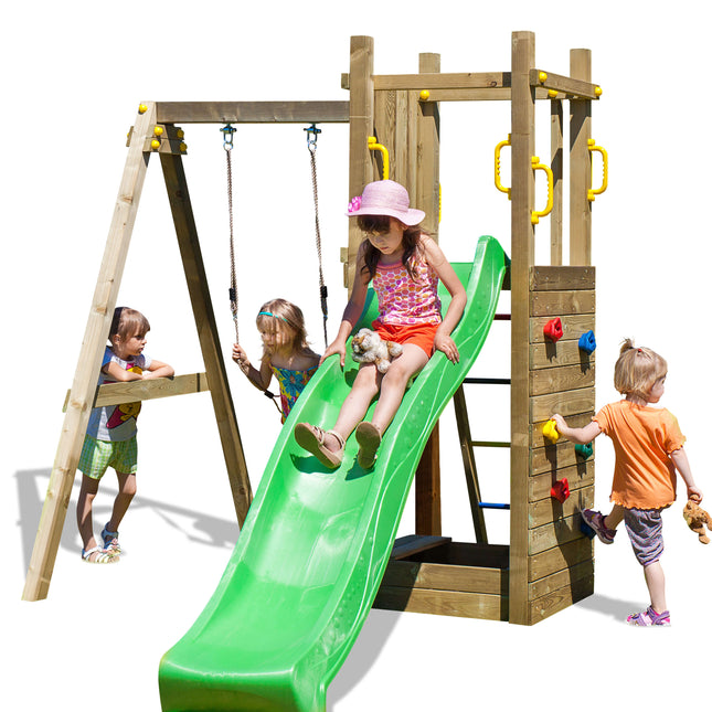 Spielturm Abenteuer mit Kindern freigestellt