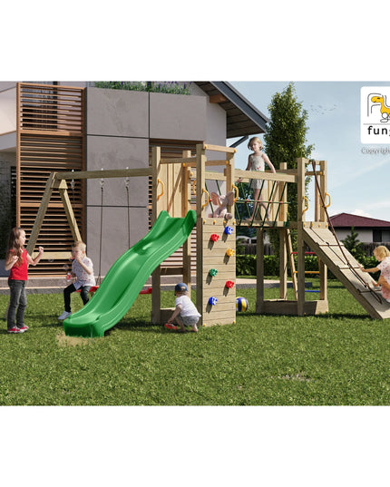 Kinder spielen auf der Spielanlage Gartenparadies