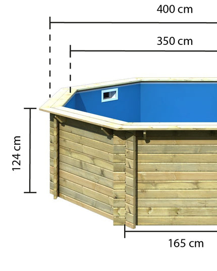 Karibu Pool Modell 1 mit Holzdeck und Leiter