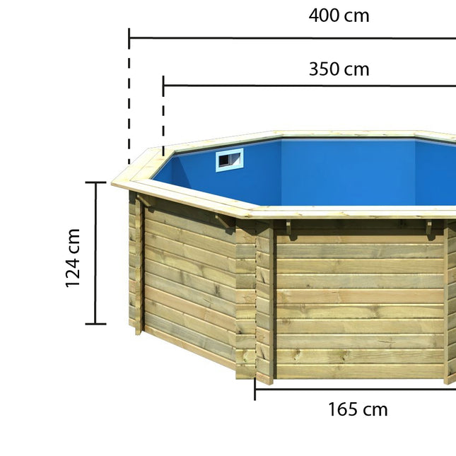 Karibu Pool Modell 1 mit Holzdeck und Leiter