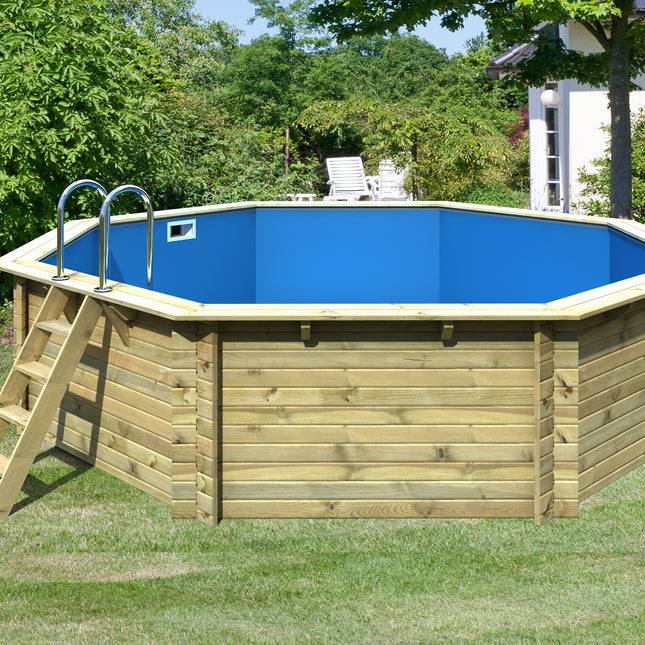 Karibu Pool Modell 3 Achteckpool aus kesseldruckimprägniertem Holz
