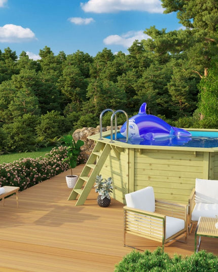 Karibu Pool Modell X1, Ansicht im Garten