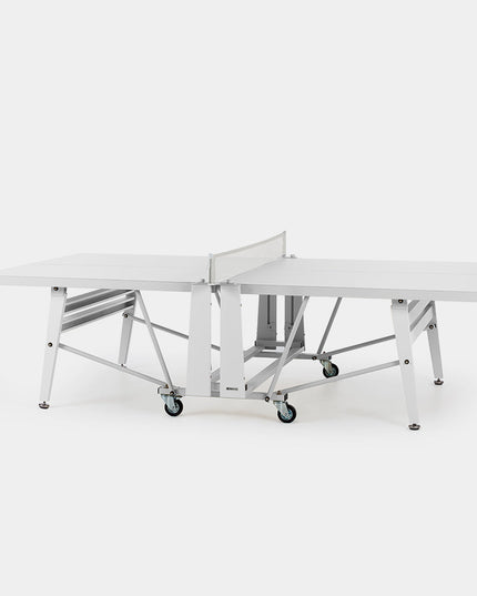 Weiße klappbare Tischtennisplatte RS Folding Monochrome mit Netz